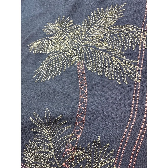 Havana Jack's Cafe Hawaiian Shirt Size XL Black Palm Trees Collared Button Up - Picture 3 of 7